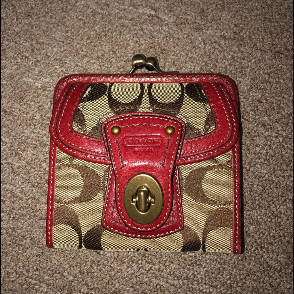 Coach Red and Tan wallet